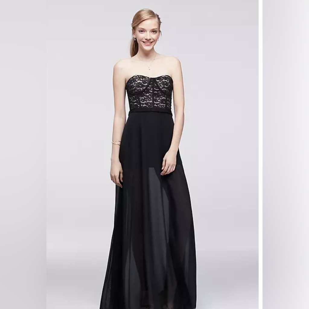 Crystal Doll Black Dress Corset Bodice Chiffon Overlay Party Sz 5 Euc